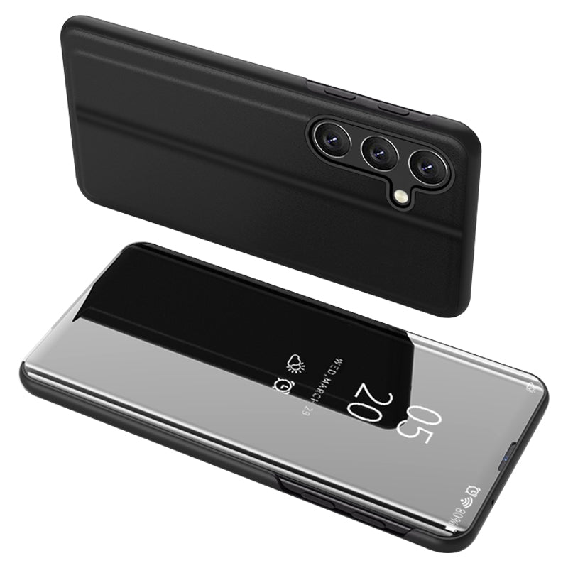 For Samsung Galaxy A24 4G View Window Mirror PU Leather Case Stand Electroplating Phone Cover