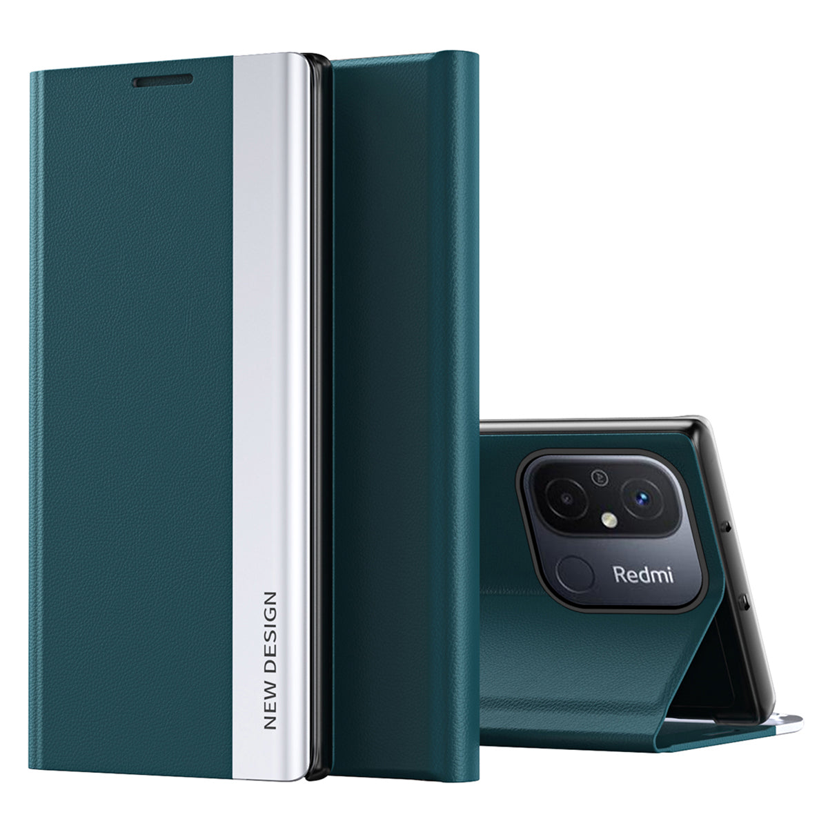 For Xiaomi Redmi 12C 4G PU Leather Flip Stand Phone Cover Electroplating Shockproof Case