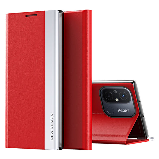 For Xiaomi Redmi 12C 4G PU Leather Flip Stand Phone Cover Electroplating Shockproof Case