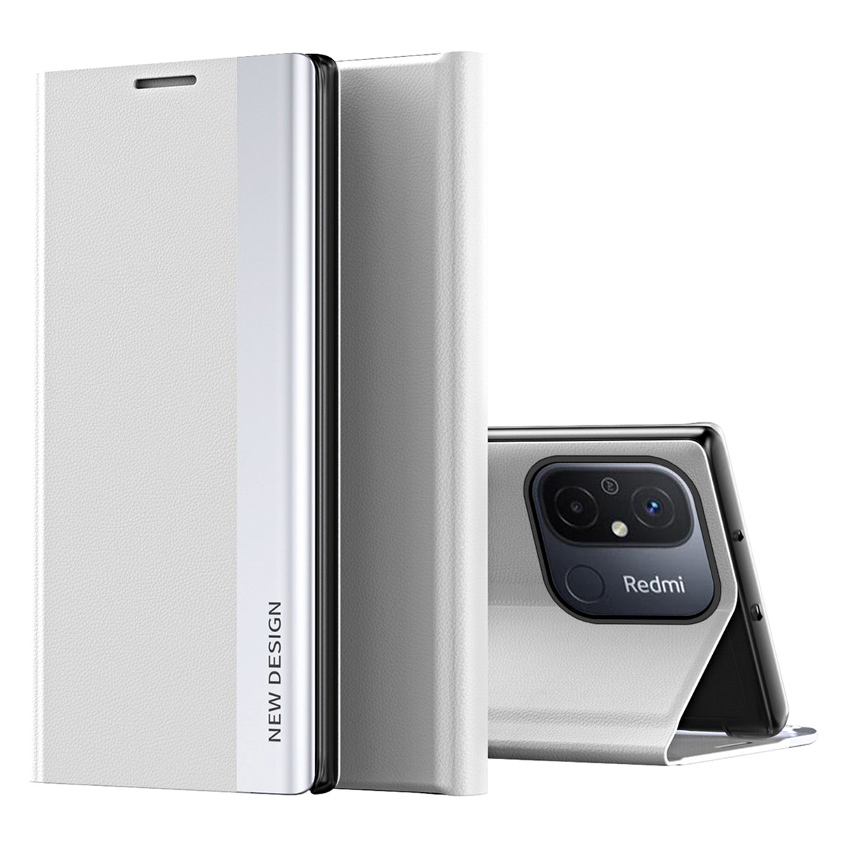 For Xiaomi Redmi 12C 4G PU Leather Flip Stand Phone Cover Electroplating Shockproof Case
