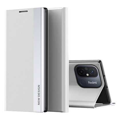 For Xiaomi Redmi 12C 4G PU Leather Flip Stand Phone Cover Electroplating Shockproof Case