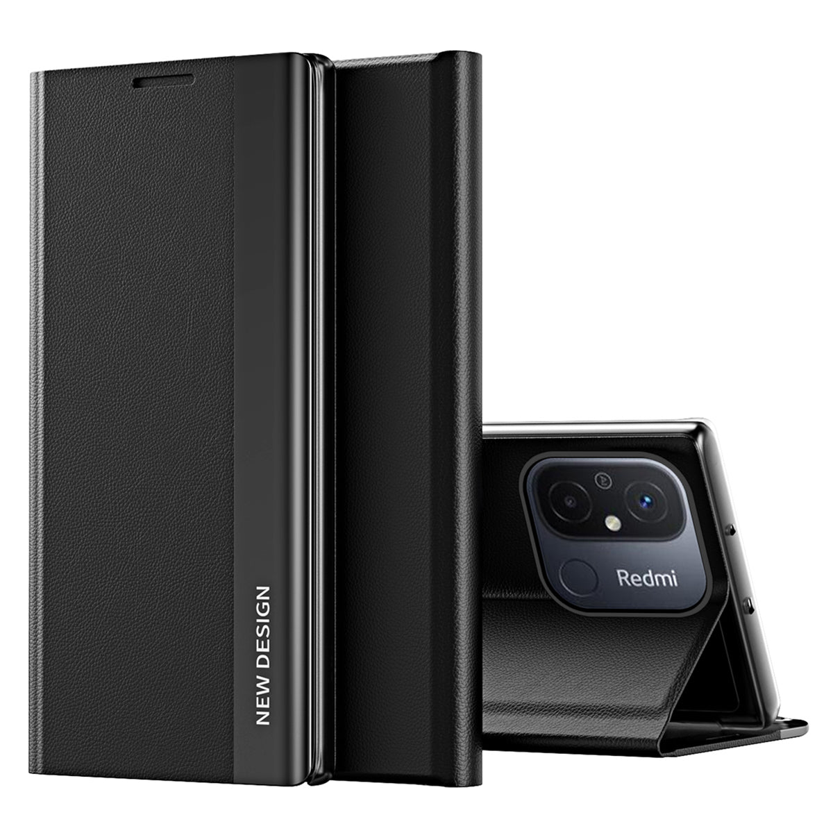 For Xiaomi Redmi 12C 4G PU Leather Flip Stand Phone Cover Electroplating Shockproof Case