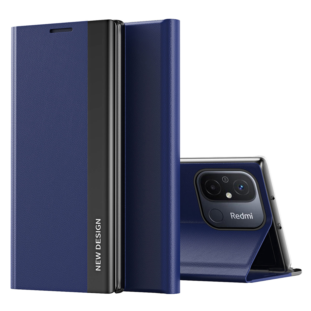 For Xiaomi Redmi 12C 4G PU Leather Flip Stand Phone Cover Electroplating Shockproof Case