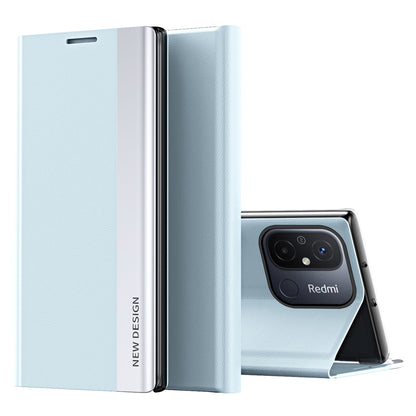 For Xiaomi Redmi 12C 4G PU Leather Flip Stand Phone Cover Electroplating Shockproof Case
