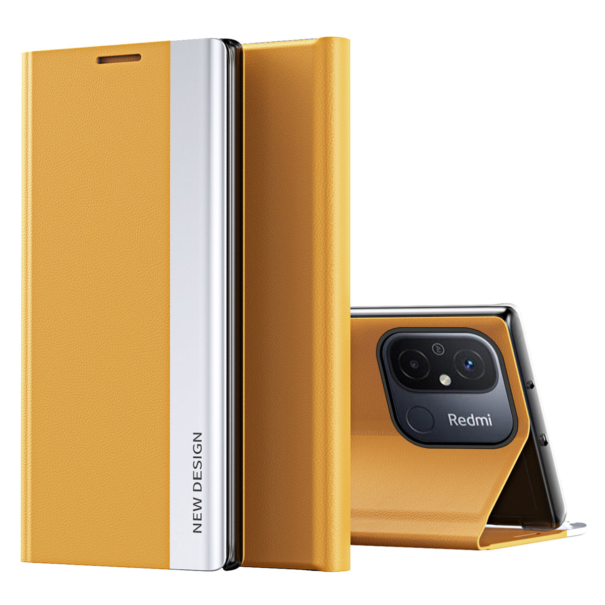For Xiaomi Redmi 12C 4G PU Leather Flip Stand Phone Cover Electroplating Shockproof Case