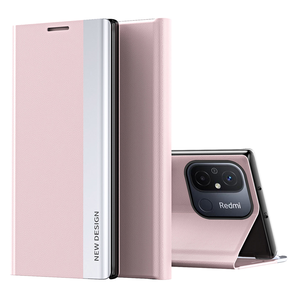 For Xiaomi Redmi 12C 4G PU Leather Flip Stand Phone Cover Electroplating Shockproof Case