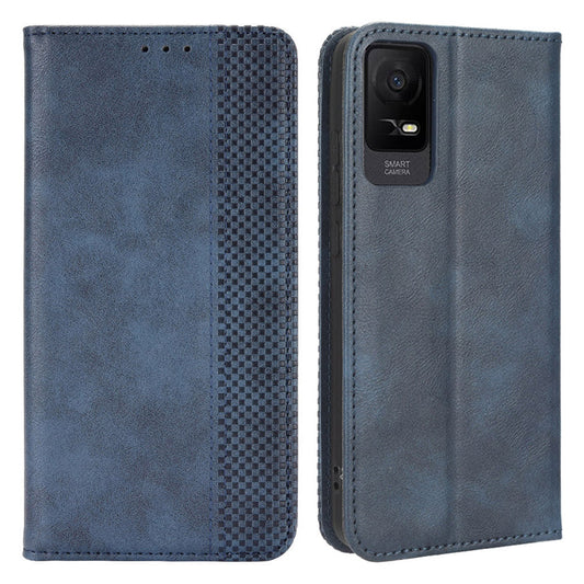 For TCL Ion X Phone Stand Case Retro PU Leather TPU Wallet Protective Phone Cover