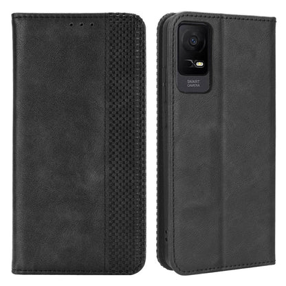 For TCL Ion X Phone Stand Case Retro PU Leather TPU Wallet Protective Phone Cover