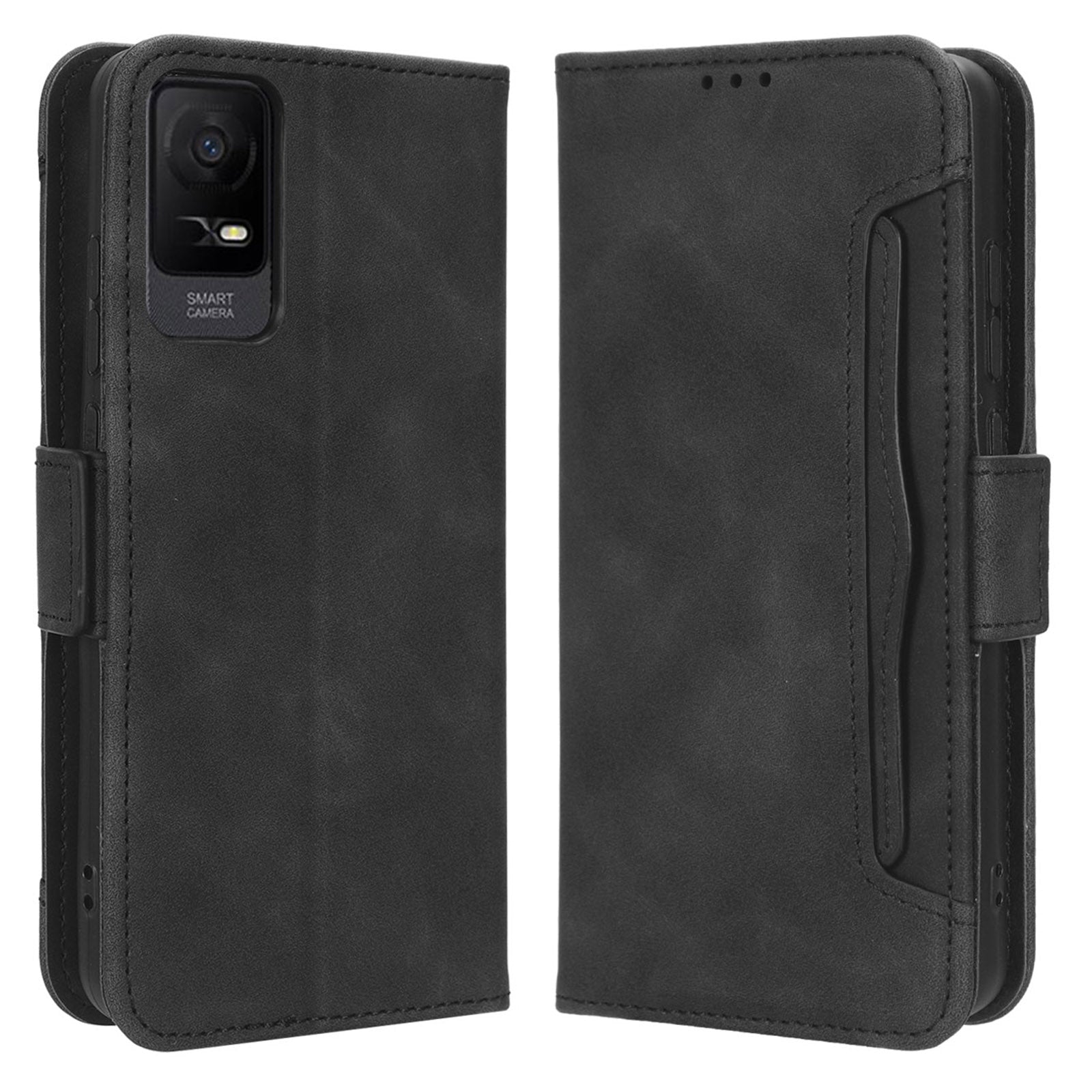 For TCL Ion X PU Leather Phone Case Multiple Card Slots Mobile Phone Cover with Wallet Stand