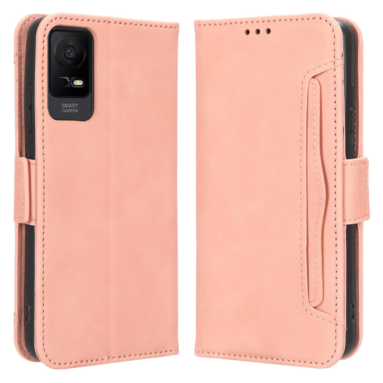 For TCL Ion X PU Leather Phone Case Multiple Card Slots Mobile Phone Cover with Wallet Stand