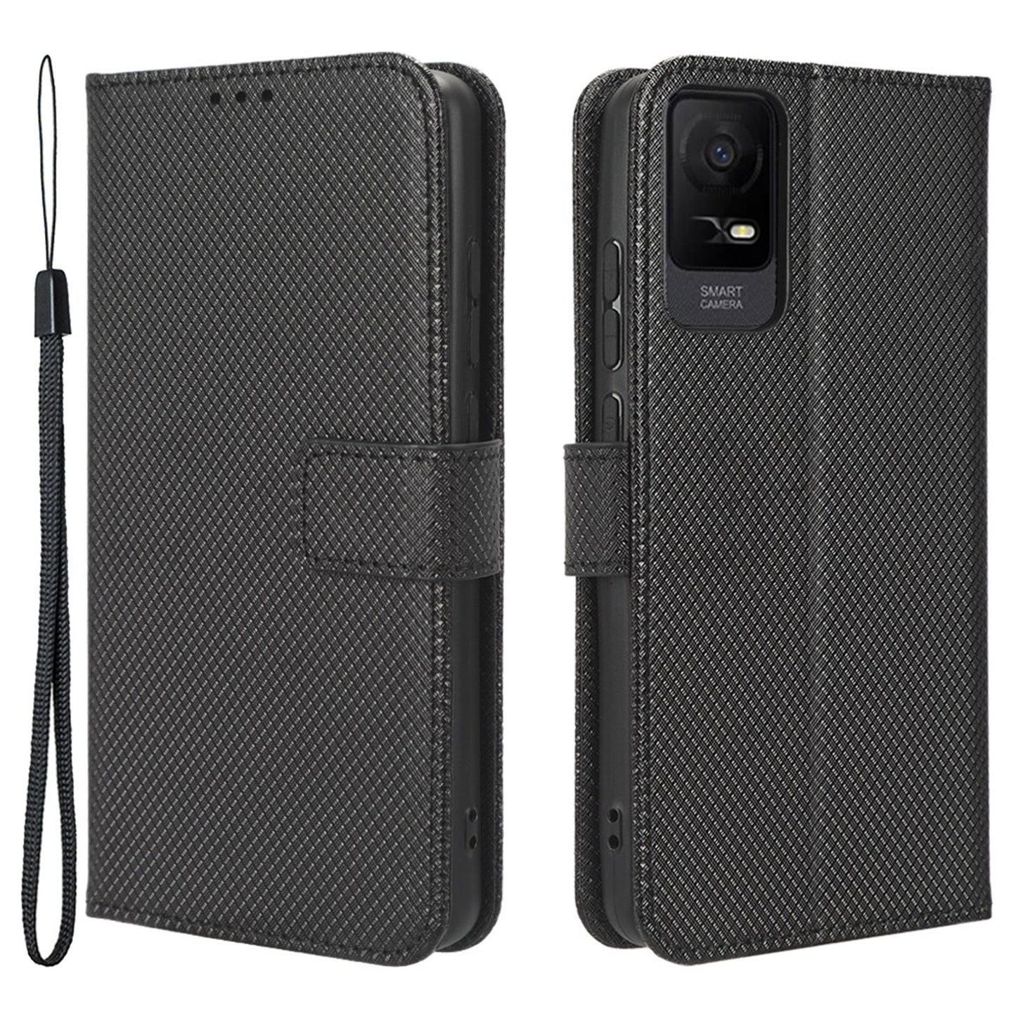 For TCL Ion X Diamond Texture Leather Phone Case Wallet Stand Anti-scratch Phone Cover
