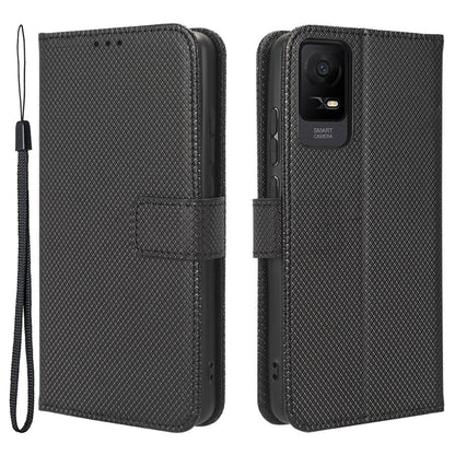 For TCL Ion X Diamond Texture Leather Phone Case Wallet Stand Anti-scratch Phone Cover