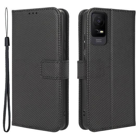 For TCL Ion X Diamond Texture Leather Phone Case Wallet Stand Anti-scratch Phone Cover