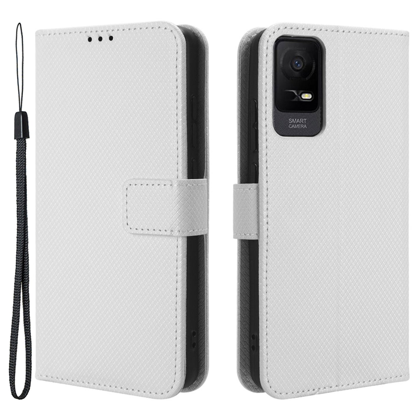 For TCL Ion X Diamond Texture Leather Phone Case Wallet Stand Anti-scratch Phone Cover
