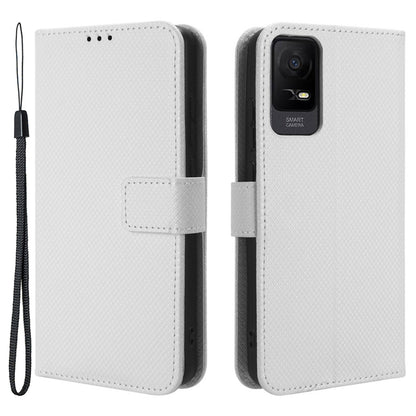 For TCL Ion X Diamond Texture Leather Phone Case Wallet Stand Anti-scratch Phone Cover