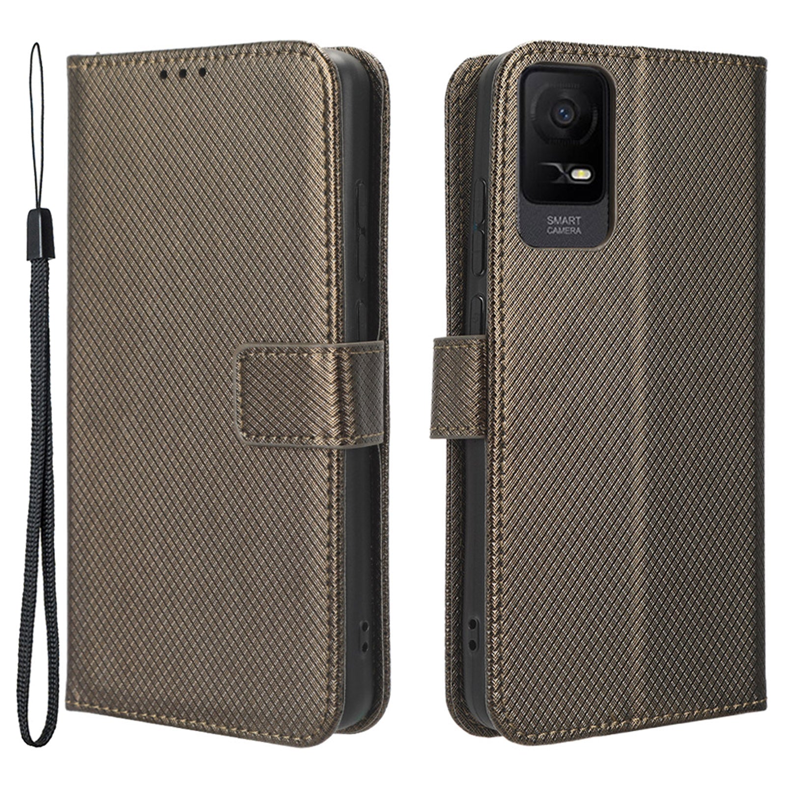For TCL Ion X Diamond Texture Leather Phone Case Wallet Stand Anti-scratch Phone Cover