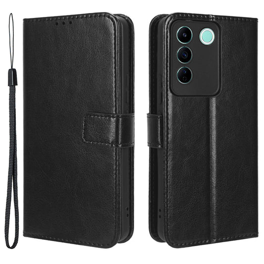 For vivo V27e 5G / S16e 5G Leather Stand Wallet Phone Case Crazy Horse Texture Full Protection Cover