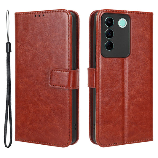 For vivo V27e 5G / S16e 5G Leather Stand Wallet Phone Case Crazy Horse Texture Full Protection Cover