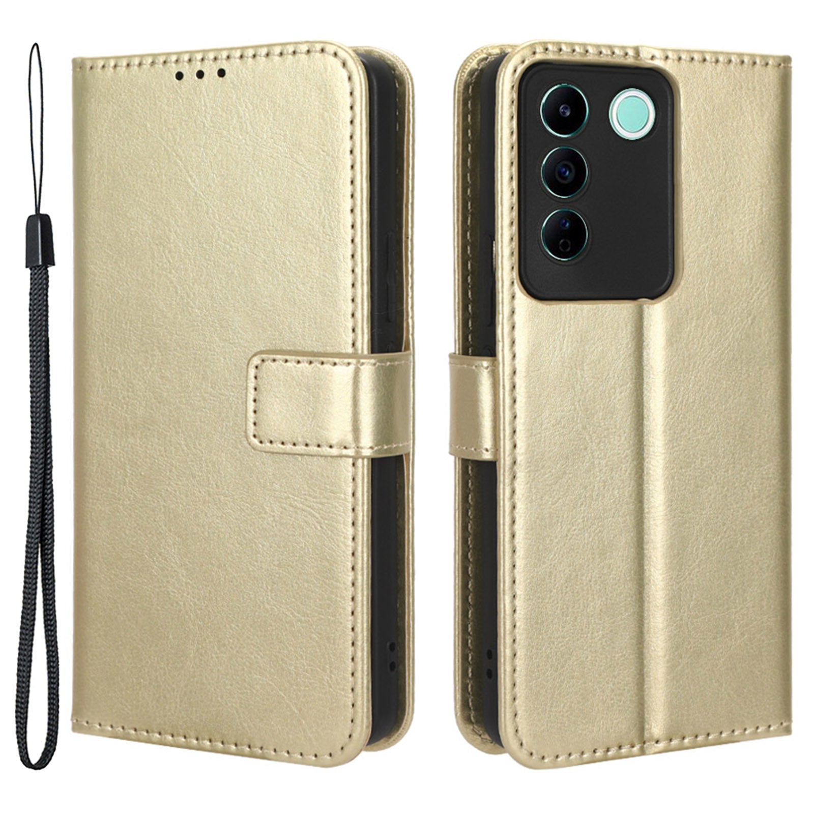 For vivo V27e 5G / S16e 5G Leather Stand Wallet Phone Case Crazy Horse Texture Full Protection Cover