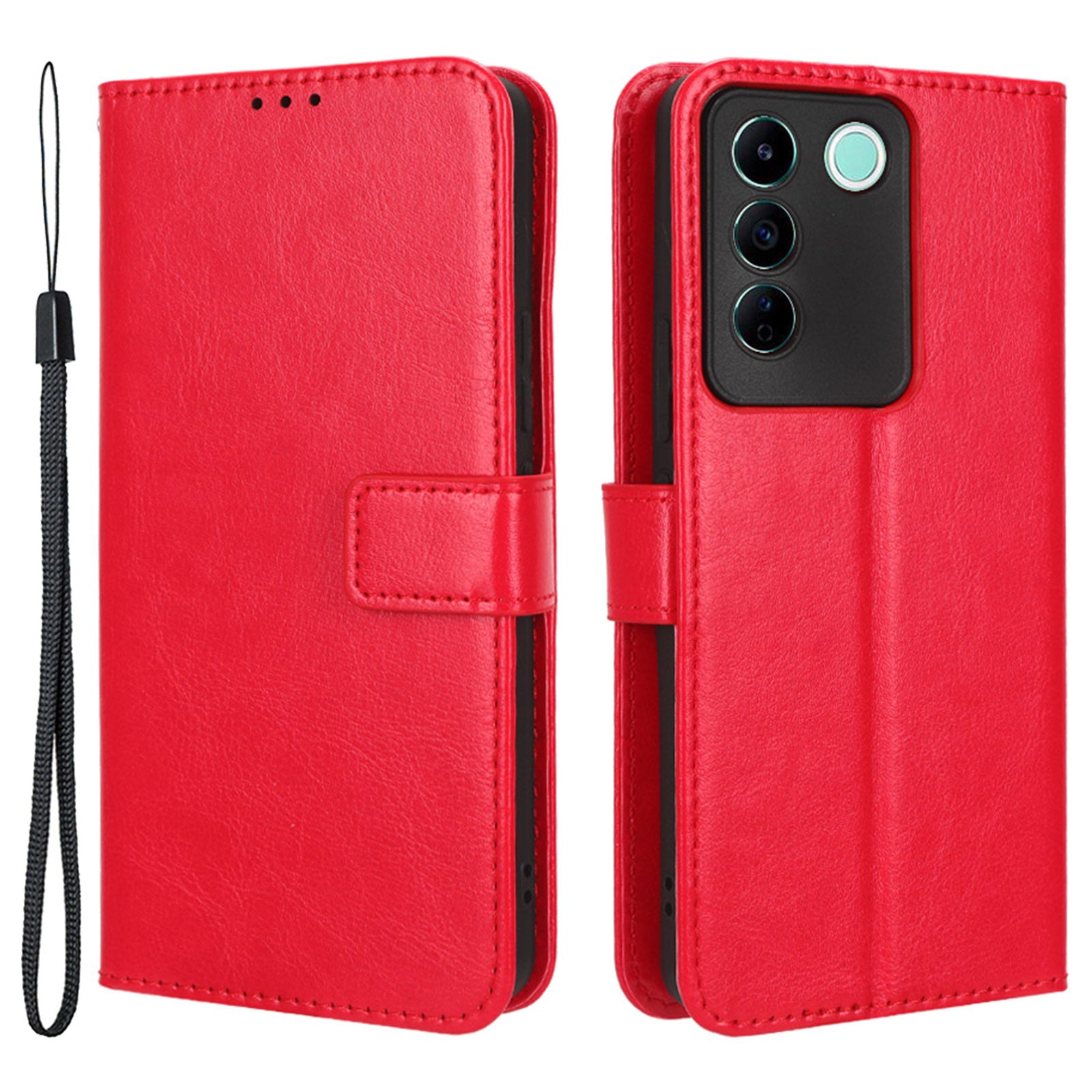 For vivo V27e 5G / S16e 5G Leather Stand Wallet Phone Case Crazy Horse Texture Full Protection Cover