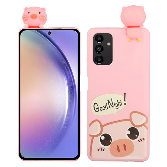 For Samsung Galaxy A54 5G TPU+Silicone Phone Cover Cartoon 3D Animal Figure Cute Phone Case