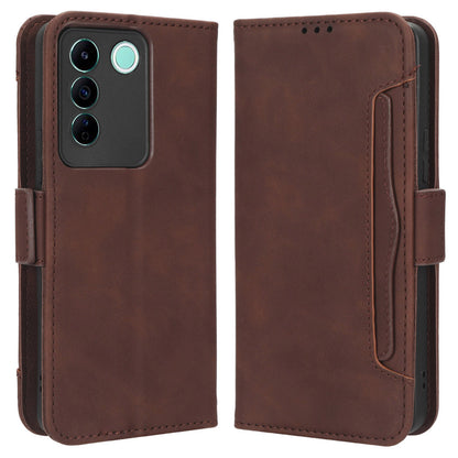 For vivo V27e 4G / S16e 5G PU Leather Wallet Case Multiple Card Slots Stand Phone Cover