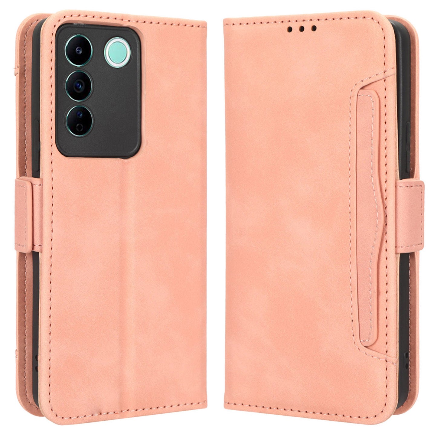 For vivo V27e 4G / S16e 5G PU Leather Wallet Case Multiple Card Slots Stand Phone Cover