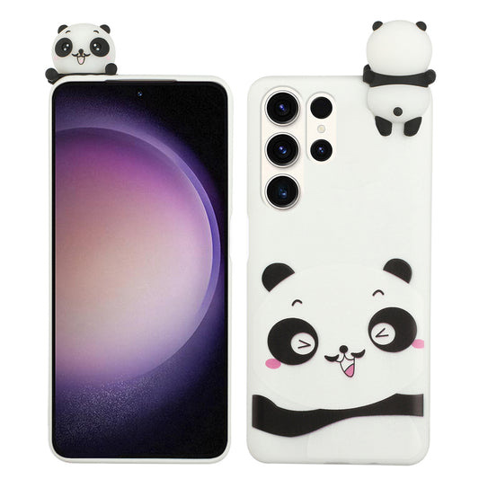 For Samsung Galaxy S23 Ultra TPU+Silicone Phone Case Cell Phone Cover with Cartoon 3D Animal Figure