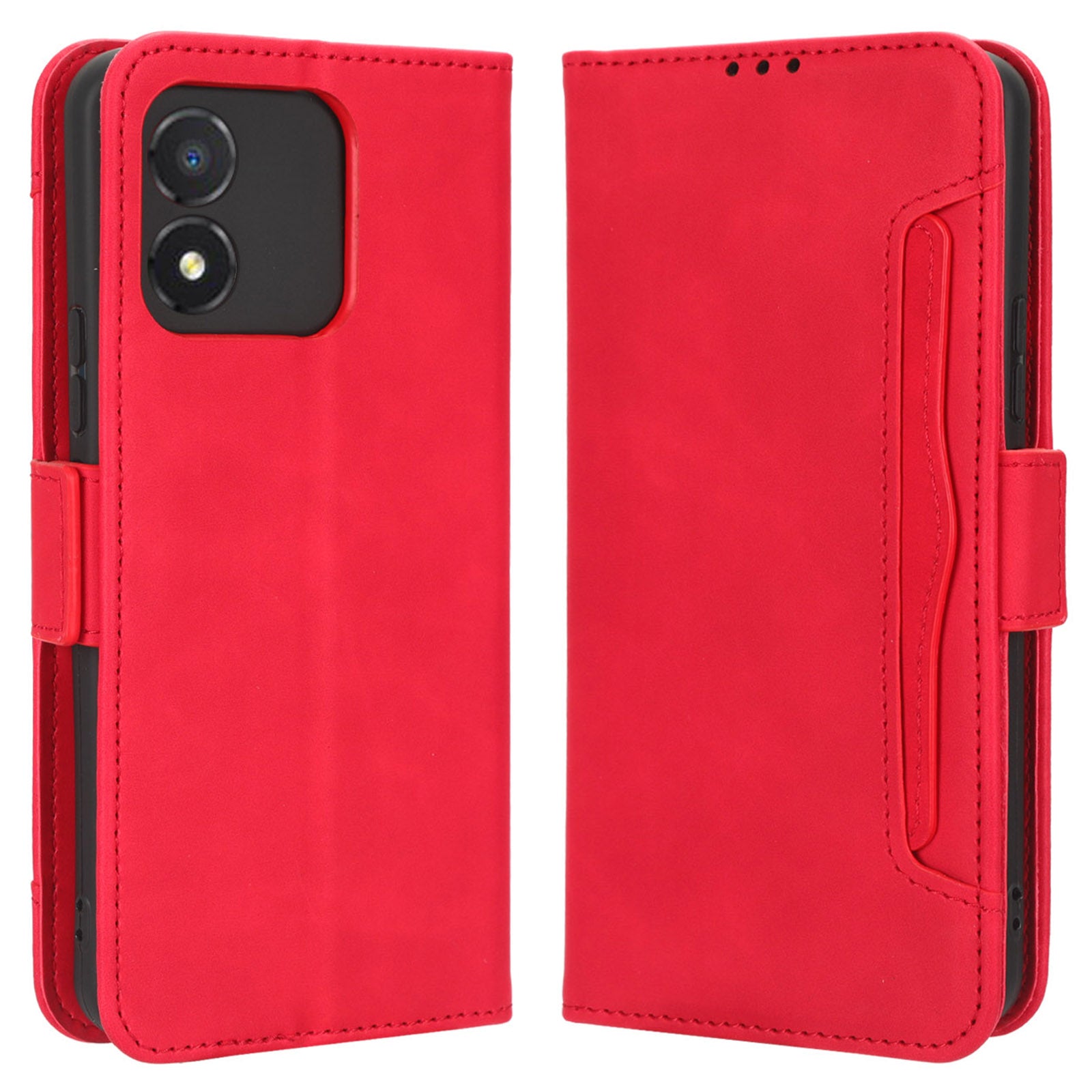 For Honor X5 4G PU Leather Flip Folio Case with Multiple Card Slots Wallet Stand Protective Phone Cover