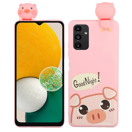 For Samsung Galaxy A14 5G Cartoon Pattern Phone Case 3D Animal Figure TPU+Silicone Smartphone Cover