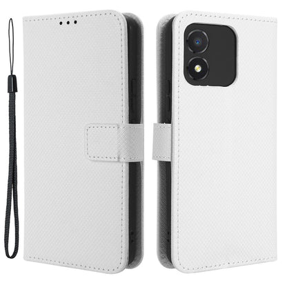 For Honor X5 4G Phone Case Diamond Texture PU Leather Wallet Drop-proof Stand Cover