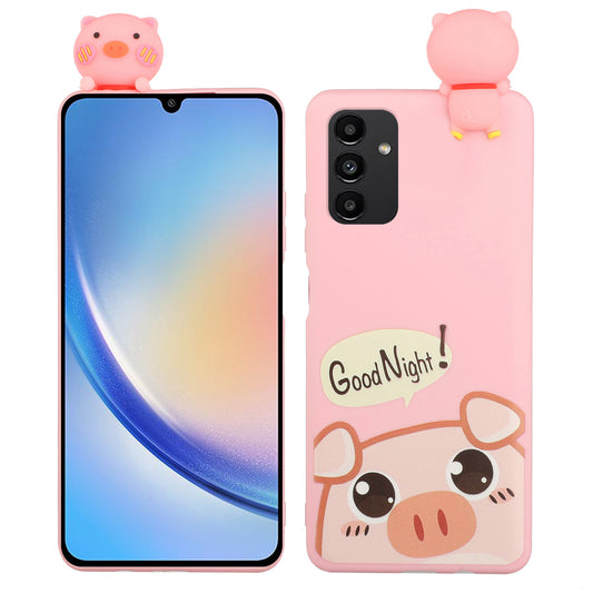 For Samsung Galaxy A34 5G Cartoon 3D Animal Figure Phone Case TPU+Silicone Phone Cover