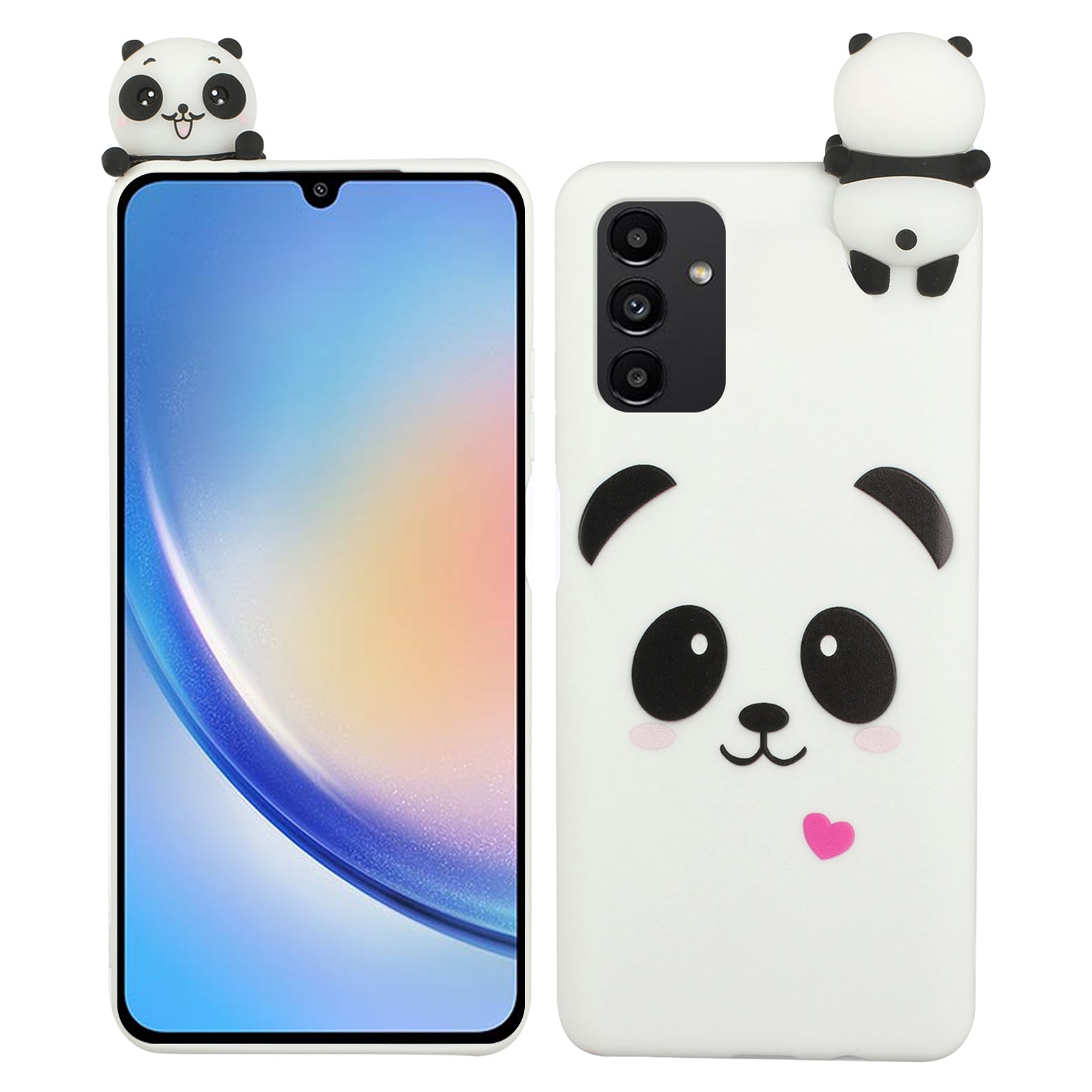 For Samsung Galaxy A34 5G Cartoon 3D Animal Figure Phone Case TPU+Silicone Phone Cover