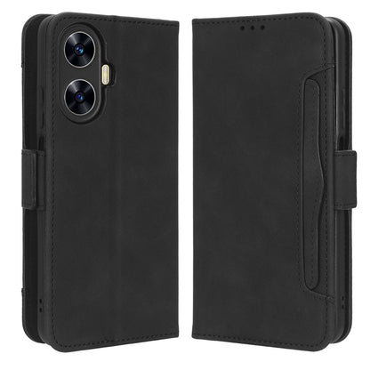 For Realme C55 / narzo N55 4G Phone Leather Case Multiple Card Slots Stand Phone Protective Cover