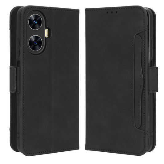 For Realme C55 / narzo N55 4G Phone Leather Case Multiple Card Slots Stand Phone Protective Cover