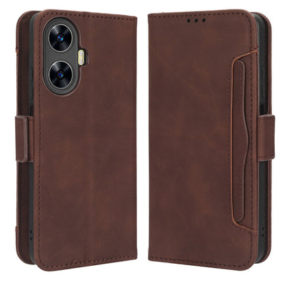 For Realme C55 / narzo N55 4G Phone Leather Case Multiple Card Slots Stand Phone Protective Cover