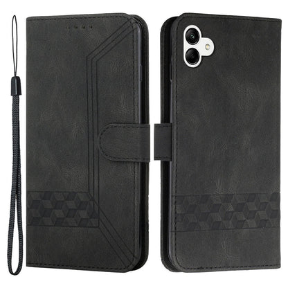 YX0010 Series Leather Phone Case for Samsung Galaxy A04 4G (164.4 x 76.3 x 9.1 mm) / A04e 4G , Wallet Stand Pattern Imprinted Flip Cover
