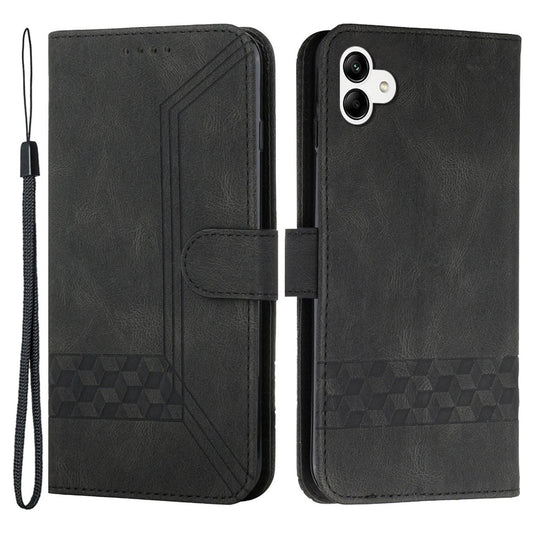 YX0010 Series Leather Phone Case for Samsung Galaxy A04 4G (164.4 x 76.3 x 9.1 mm) / A04e 4G , Wallet Stand Pattern Imprinted Flip Cover