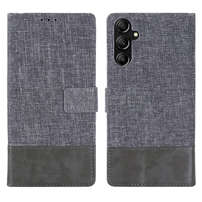 MUXMA MX102 for Samsung Galaxy A14 4G / 5G Canvas PU Leather Splicing Phone Case Wallet Stand Cover