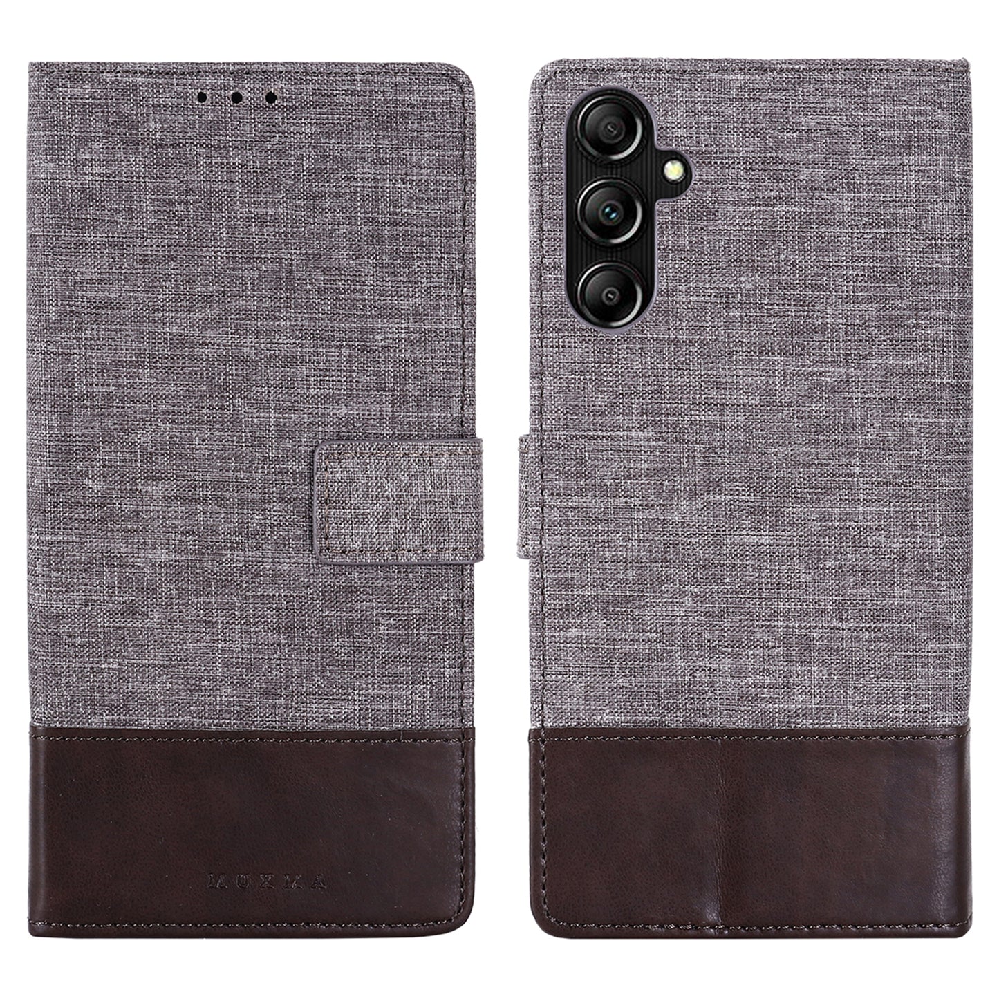 MUXMA MX102 for Samsung Galaxy A14 4G / 5G Canvas PU Leather Splicing Phone Case Wallet Stand Cover