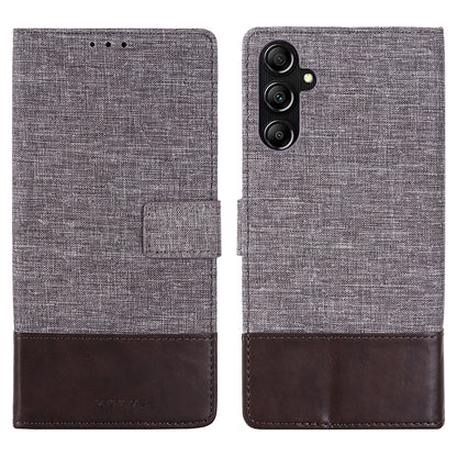 MUXMA MX102 for Samsung Galaxy A14 4G / 5G Canvas PU Leather Splicing Phone Case Wallet Stand Cover