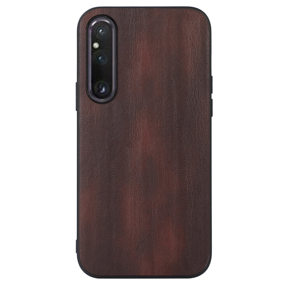 For Sony Xperia 1 V Phone Case, Cowhide Textured PU Leather Coated TPU + PC Protective Cover