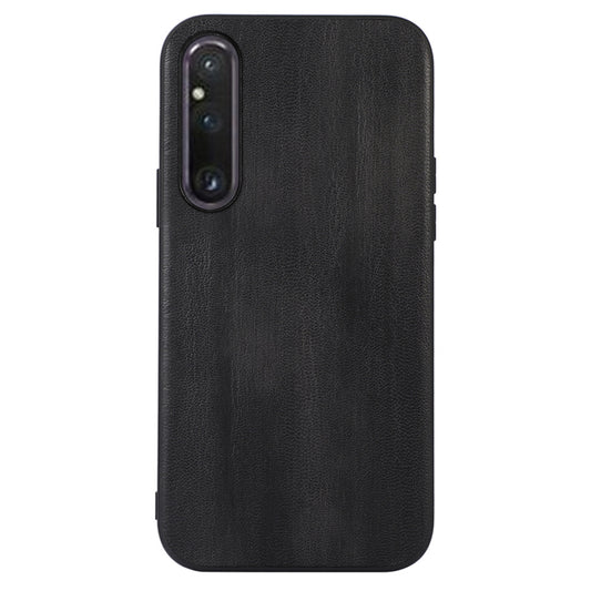 For Sony Xperia 1 V Phone Case, Cowhide Textured PU Leather Coated TPU + PC Protective Cover