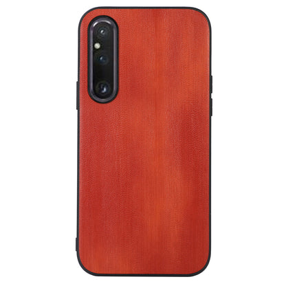 For Sony Xperia 1 V Phone Case, Cowhide Textured PU Leather Coated TPU + PC Protective Cover