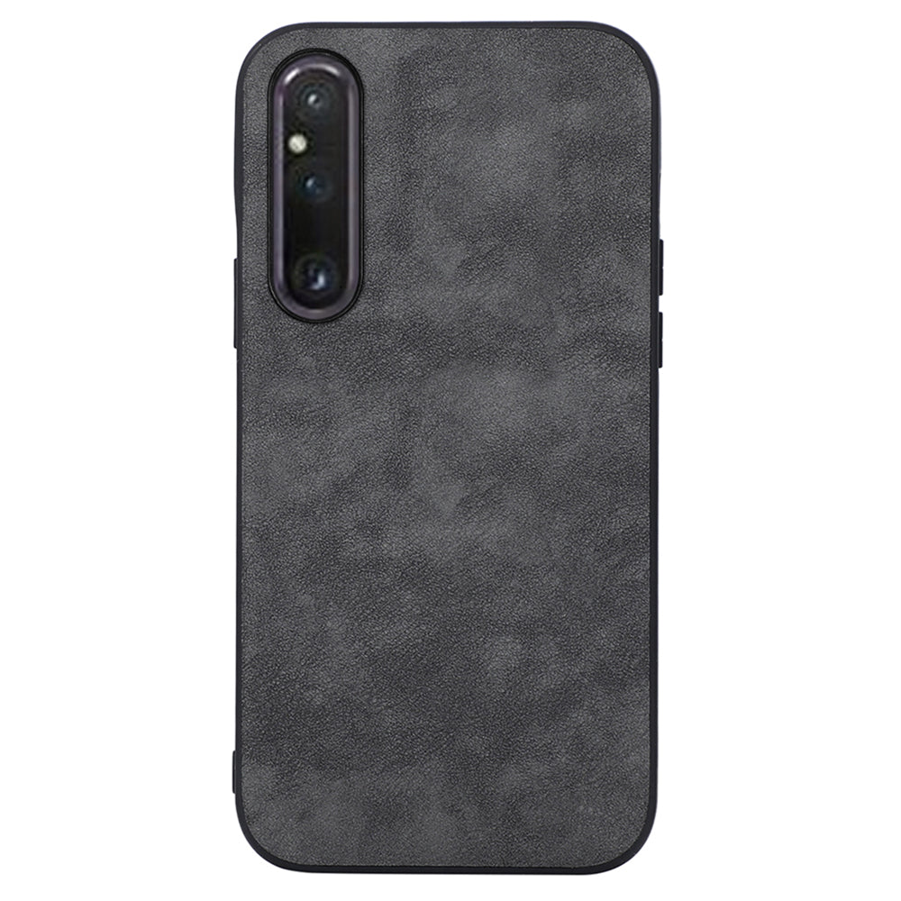 For Sony Xperia 1 V Phone Shell Textured PU Leather Coated PC+TPU Protector Cover