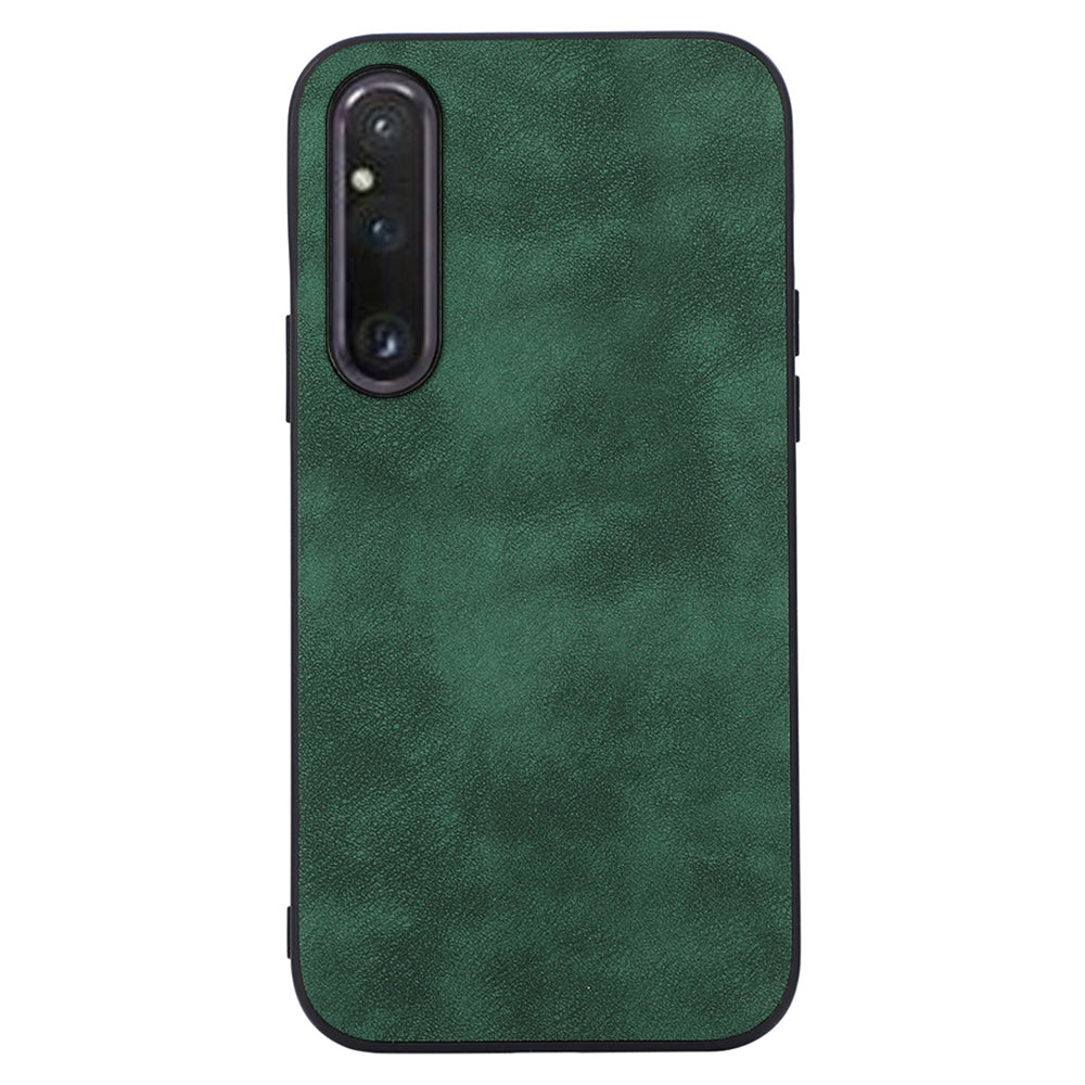 For Sony Xperia 1 V Phone Shell Textured PU Leather Coated PC+TPU Protector Cover