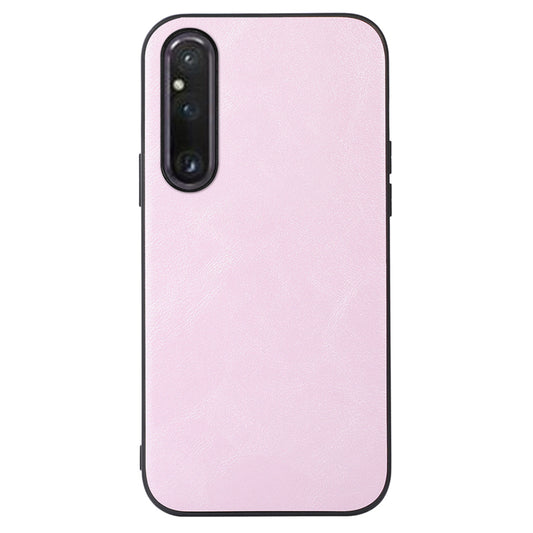 For Sony Xperia 1 V Cowhide Texture PU Leather Coating Case Hard PC Soft TPU Phone Cover