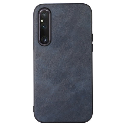 For Sony Xperia 1 V Cowhide Texture PU Leather Coating Case Hard PC Soft TPU Phone Cover
