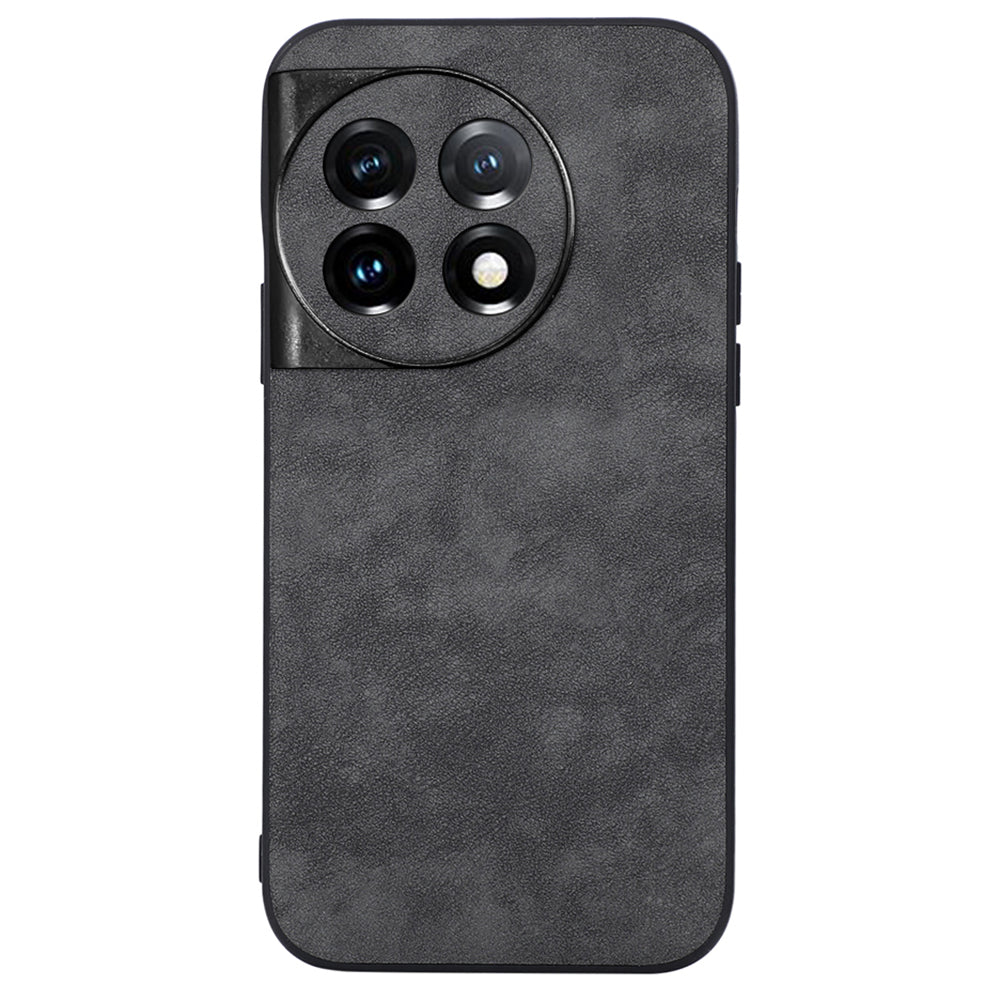 Phone Shell for OnePlus 11 5G , Textured PU Leather Coated PC+TPU Protector Cover