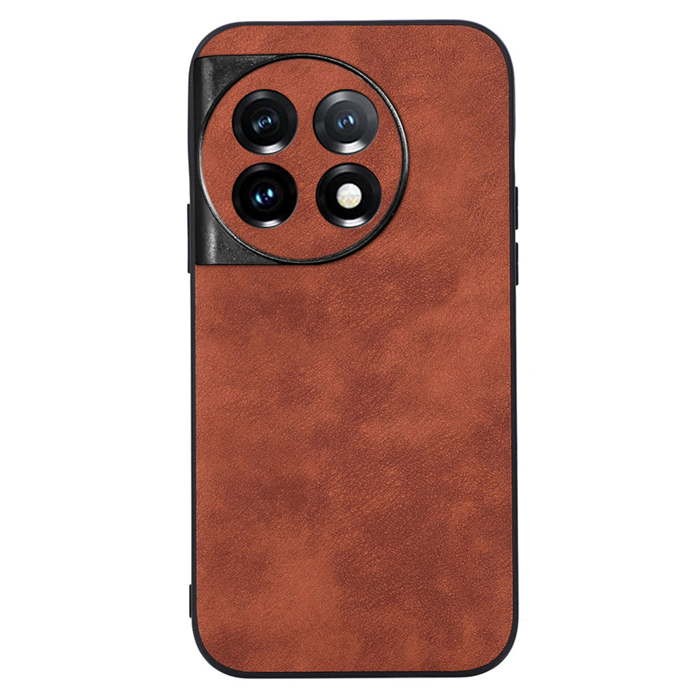 Phone Shell for OnePlus 11 5G , Textured PU Leather Coated PC+TPU Protector Cover